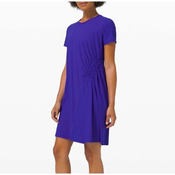 Lululemon Seek Sun Dress Lazurite Blue Short Sleeve Mini Lightweight Size 6 - Picture 1 of 8